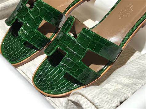 hermes emerald green sandals|hermes slides for women.